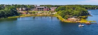 An aerial view of the Biddeford Campus